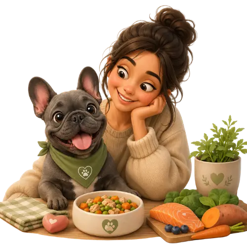 Frenchie feliz junto a su familia