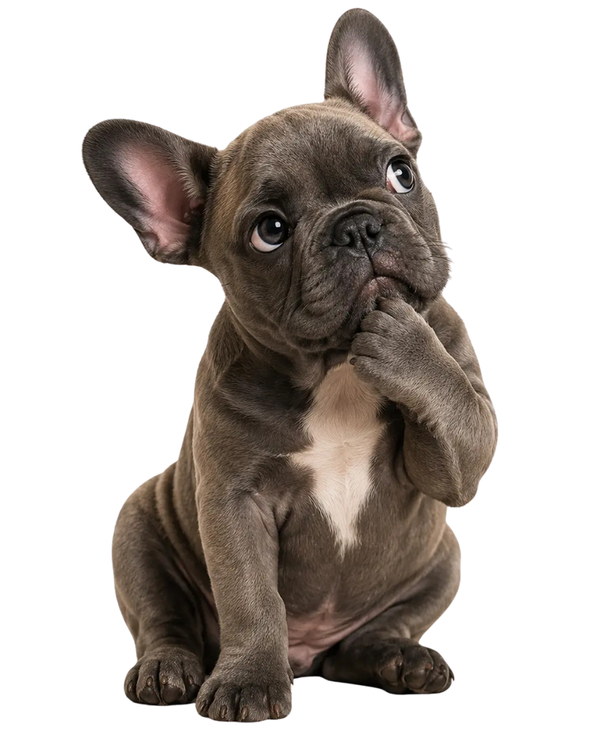 Frenchie sensible o pensativo