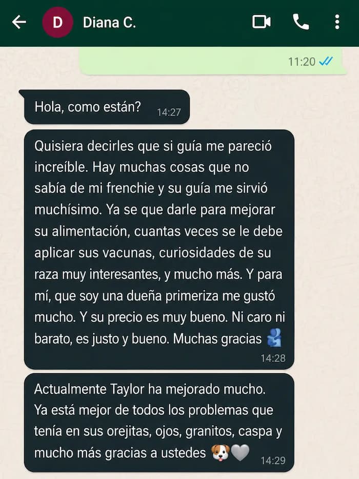 Testimonio real de cliente de Frenchie del Alma